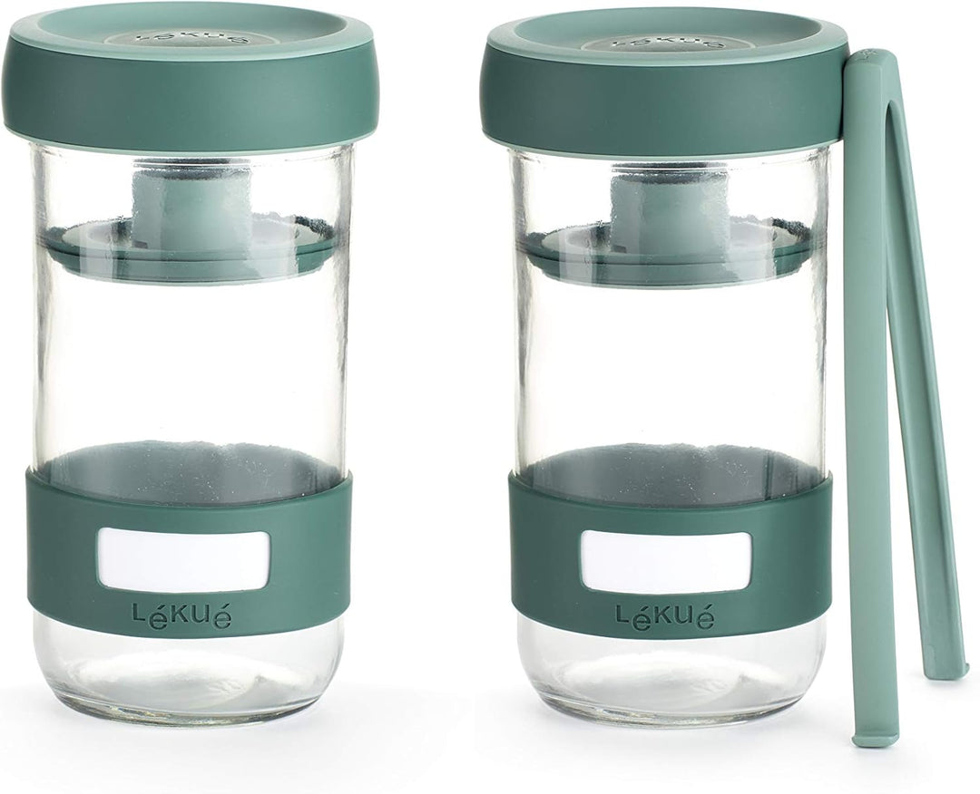 Lékué Zubereitungs-Set für Essiggurken mit 700-ml-Behälter, grün, einzeln, Único Werkzeugset, Werkze