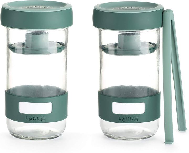 Lékué Zubereitungs-Set für Essiggurken mit 700-ml-Behälter, grün, einzeln, Único Werkzeugset, Werkze