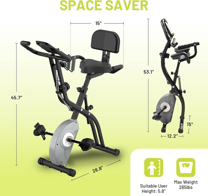 ATIVAFIT X-Bike Sport Fitnessfahrrad für Heimtrainer Fitnessbike für Ober-Und Unterkörper x-Bike mit