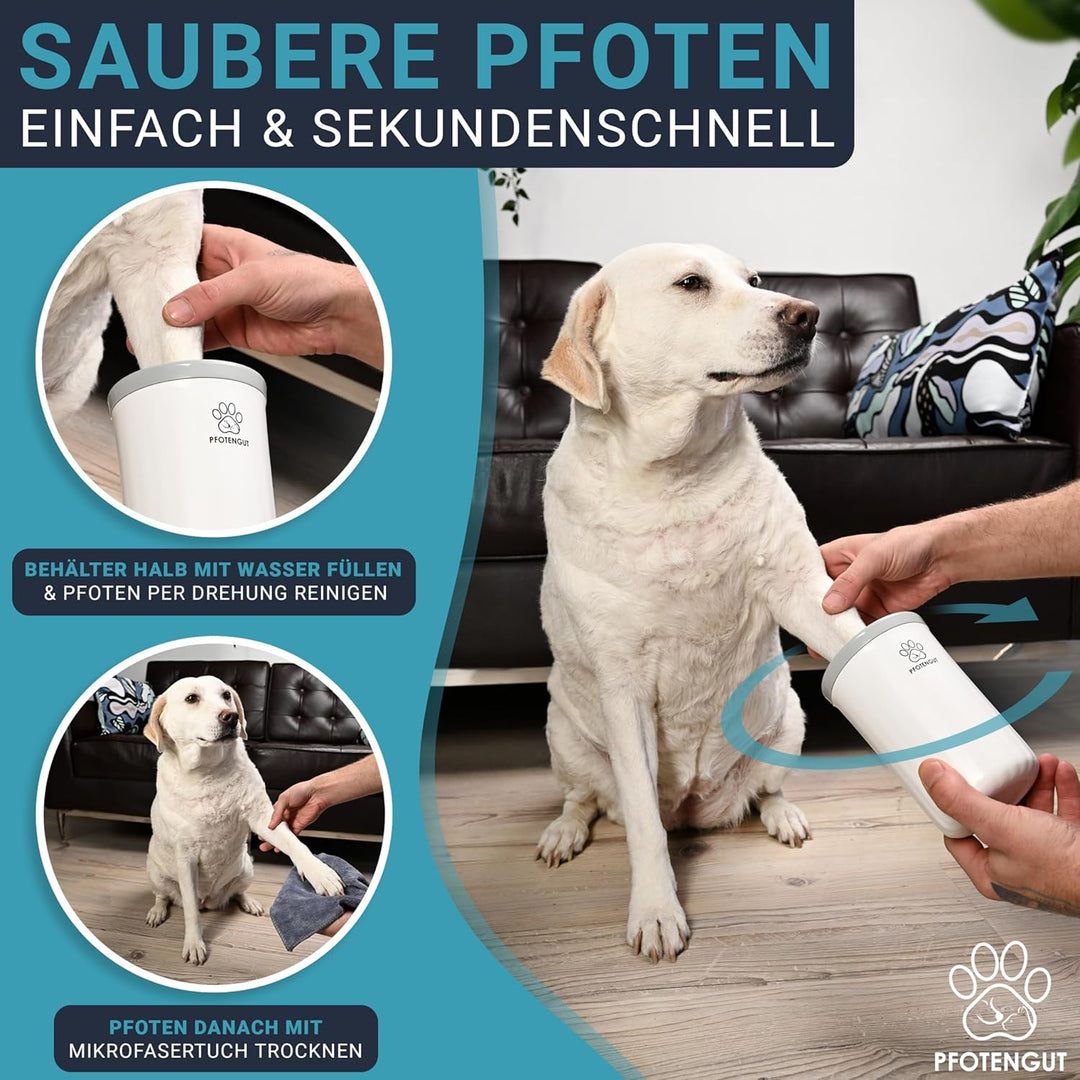 PFOTENGUT® Pfotenreiniger für Hunde [Grösse S&L ] - sanfter Hundepfoten Reiniger für grosse/kleine H