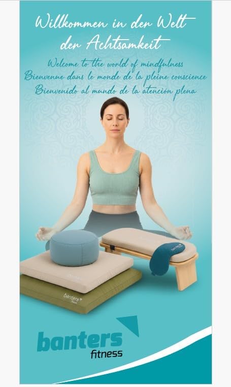 Banters Zabuton Meditationsmatte, 80x80x6 cm, Baumwolle, waschbar, 1,8 kg | Bezug 100% Baumwolle, Ba