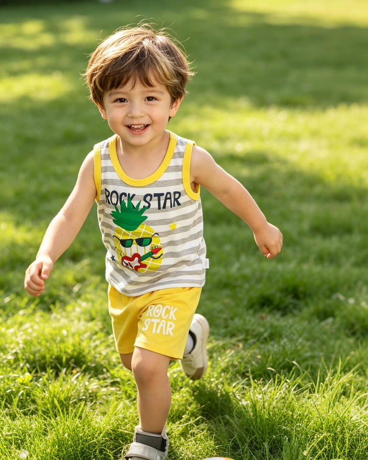 8er Pack Baby Kinder Outfit Set, Ärmelloses Baumwoll Weste + Shorts, Cartoon Print Jungen Mädchen 3