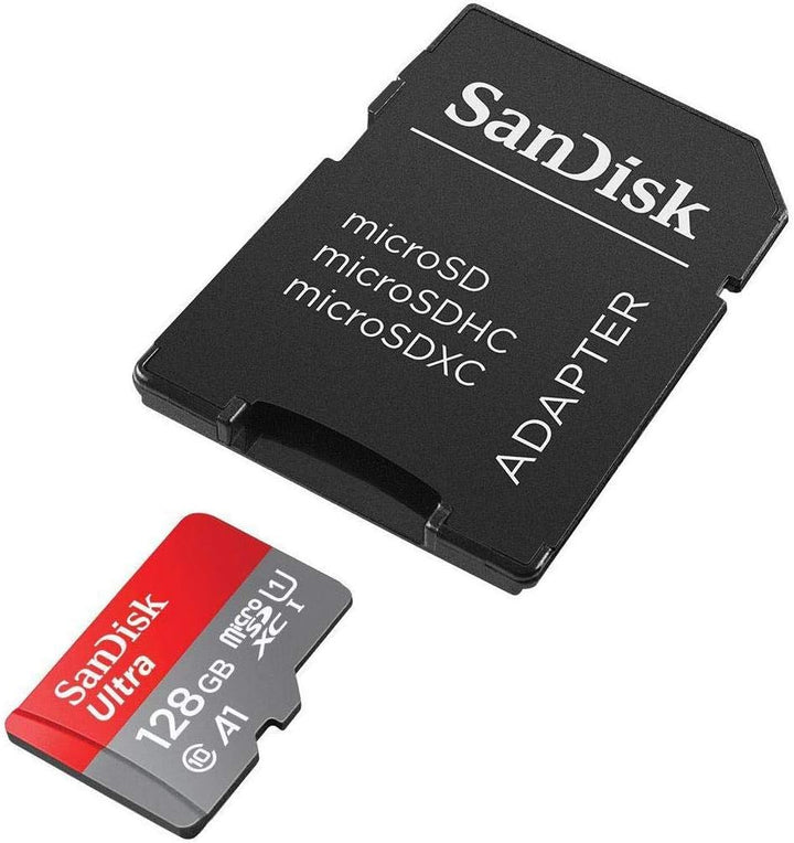 SanDisk Ultra 128GB MicroSDXC Speicherkarte + SD-Adapter mit A1 App-Leistung bis zu 100 MB/s, Klasse