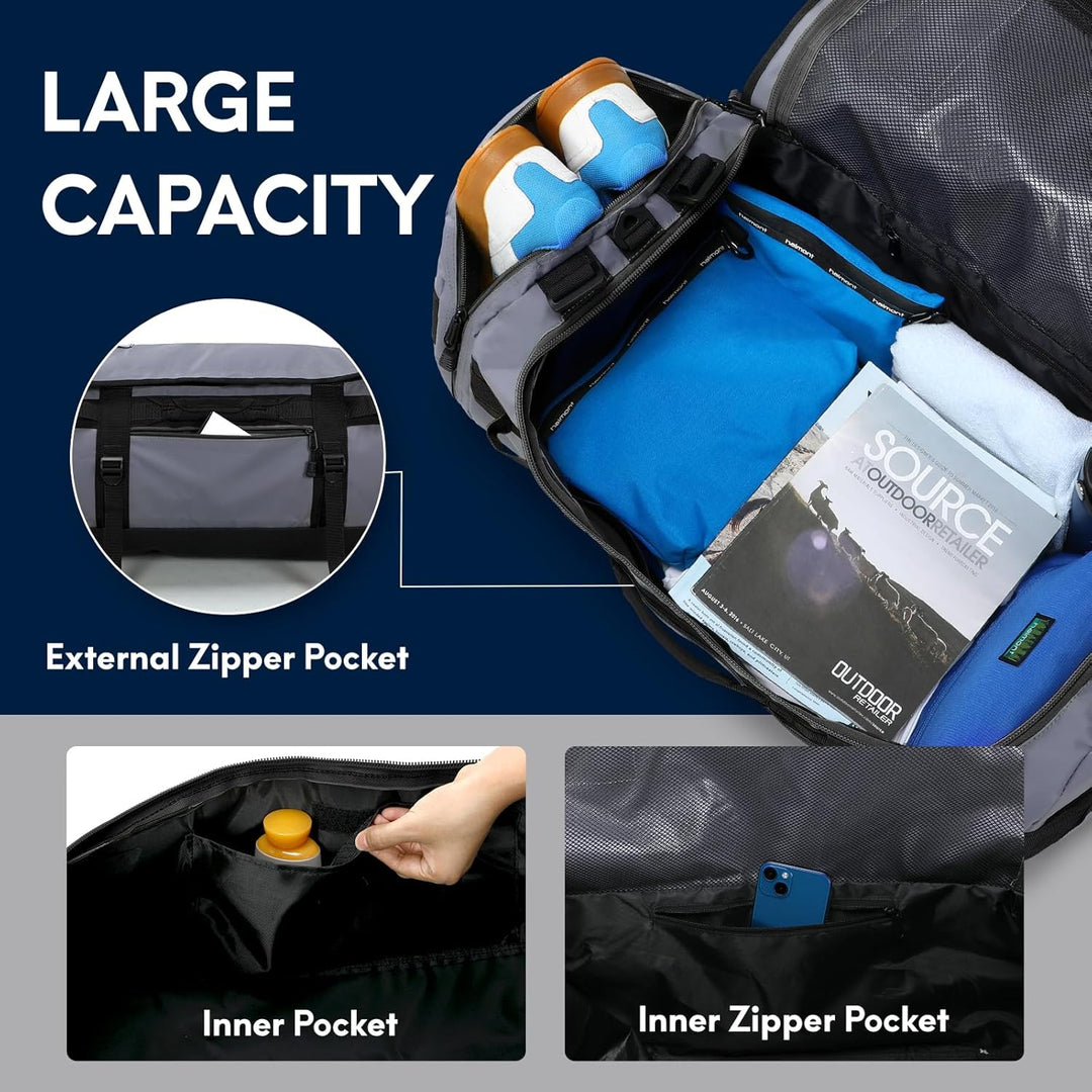 Haimont Sporttasche Herren Reisetasche, Convertible Travel Duffel Sporttaschen mit Schuhfach, grosse