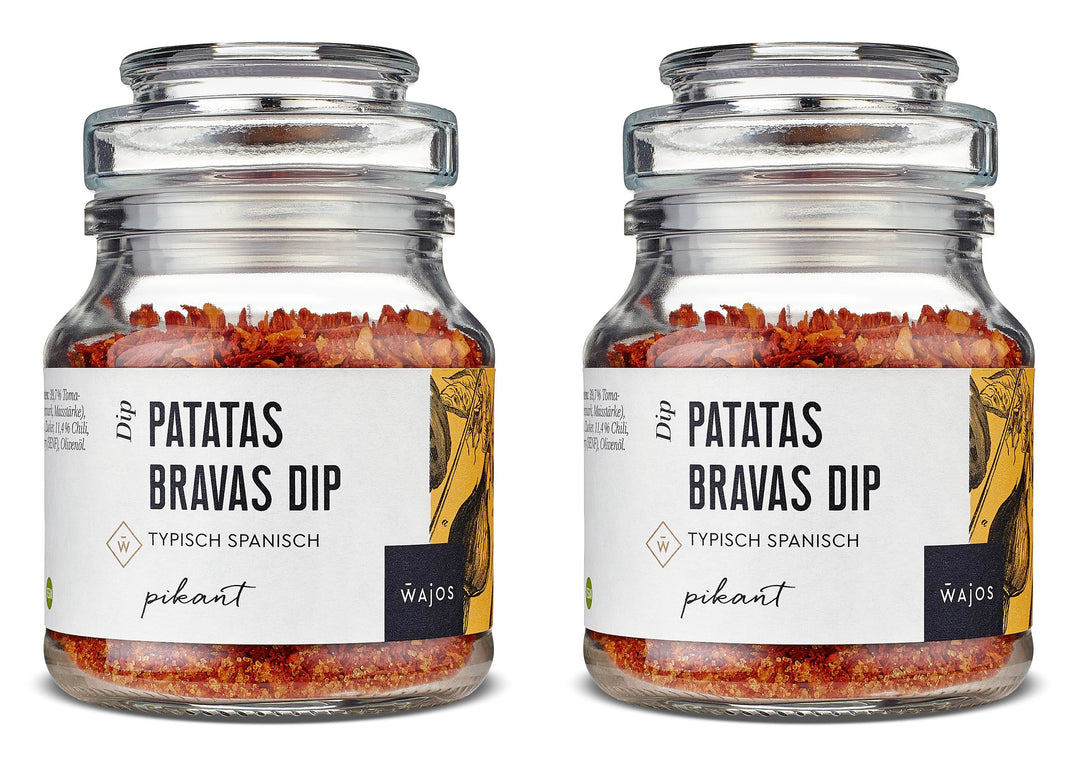 Wajos Patatas Bravas Dip vegan, Doppelpack 2x 90g: pikanter Dip &amp; leckere Alternative zum Pommes Gew