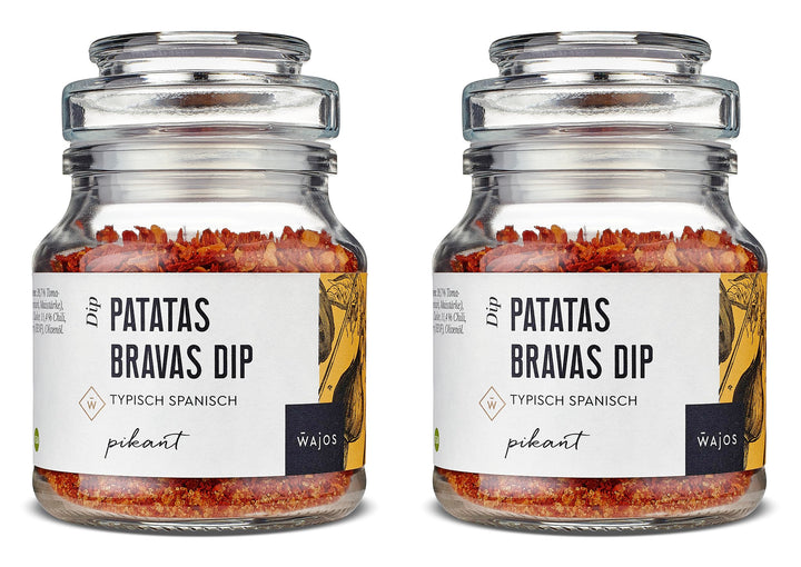 Wajos Patatas Bravas Dip vegan, Doppelpack 2x 90g: pikanter Dip &amp; leckere Alternative zum Pommes Gew