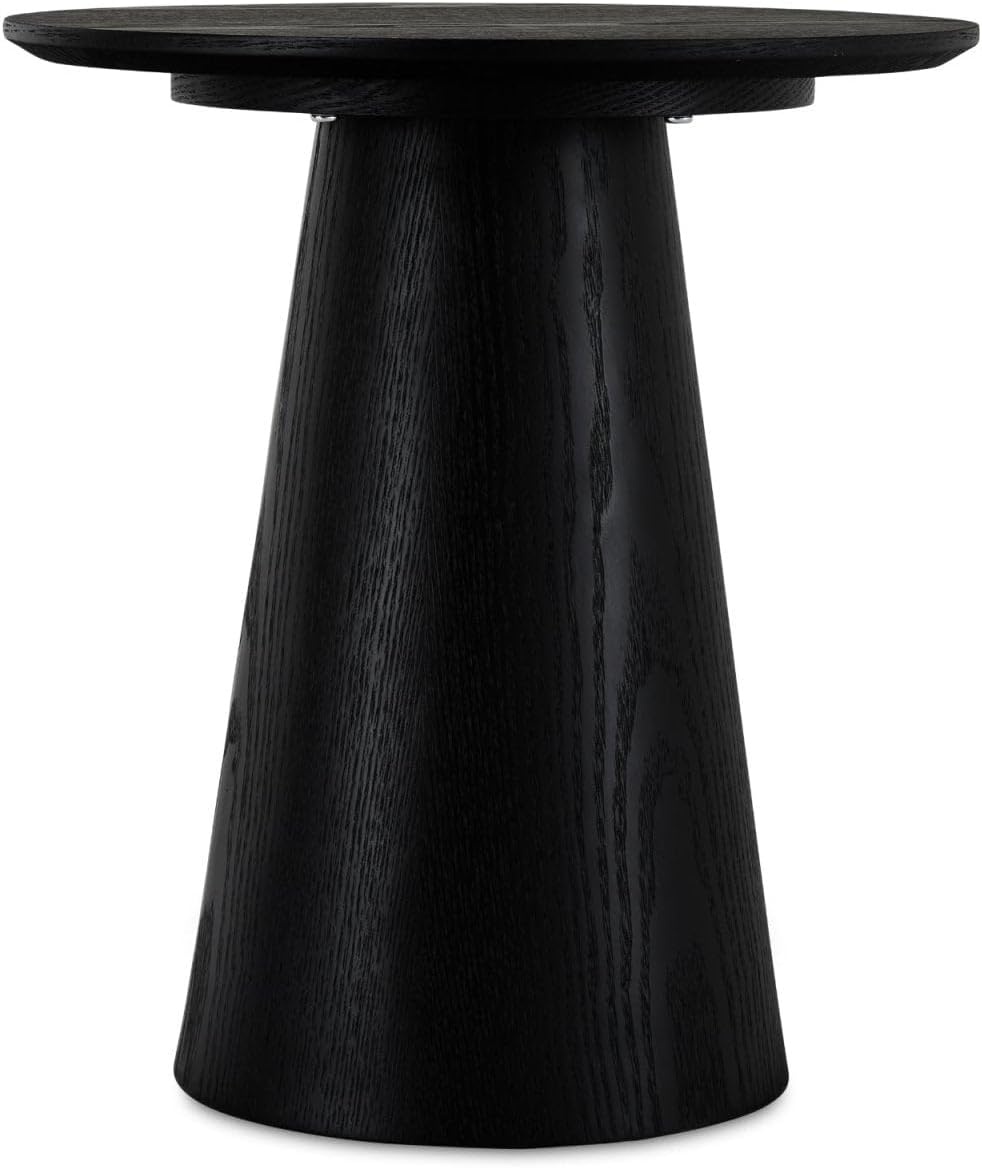Furnhouse Ibbe Design Runder Schwarz Couchtisch Wohnzimmertisch ø45x50 cm Eichenoptik Design Skandin