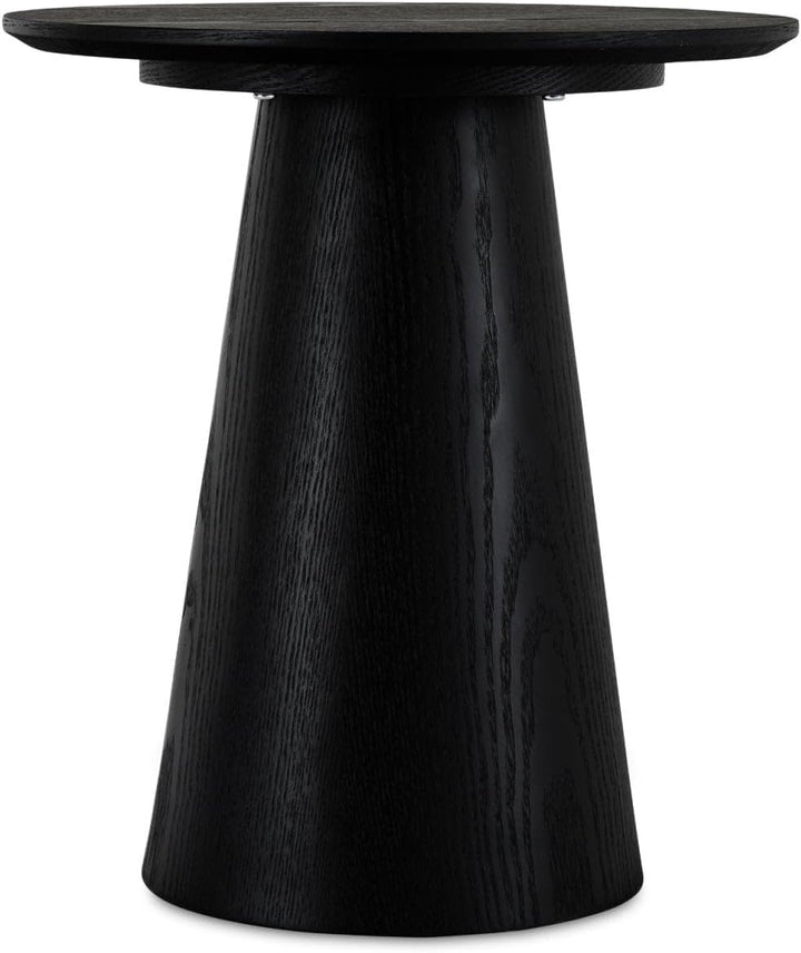 Furnhouse Ibbe Design Runder Schwarz Couchtisch Wohnzimmertisch ø45x50 cm Eichenoptik Design Skandin