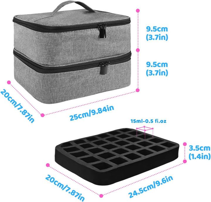 Nagellack Organizer Tasche, Doppelschicht Nagellack Aufbewahrung Box, Organizer Koffer für Nageldesi