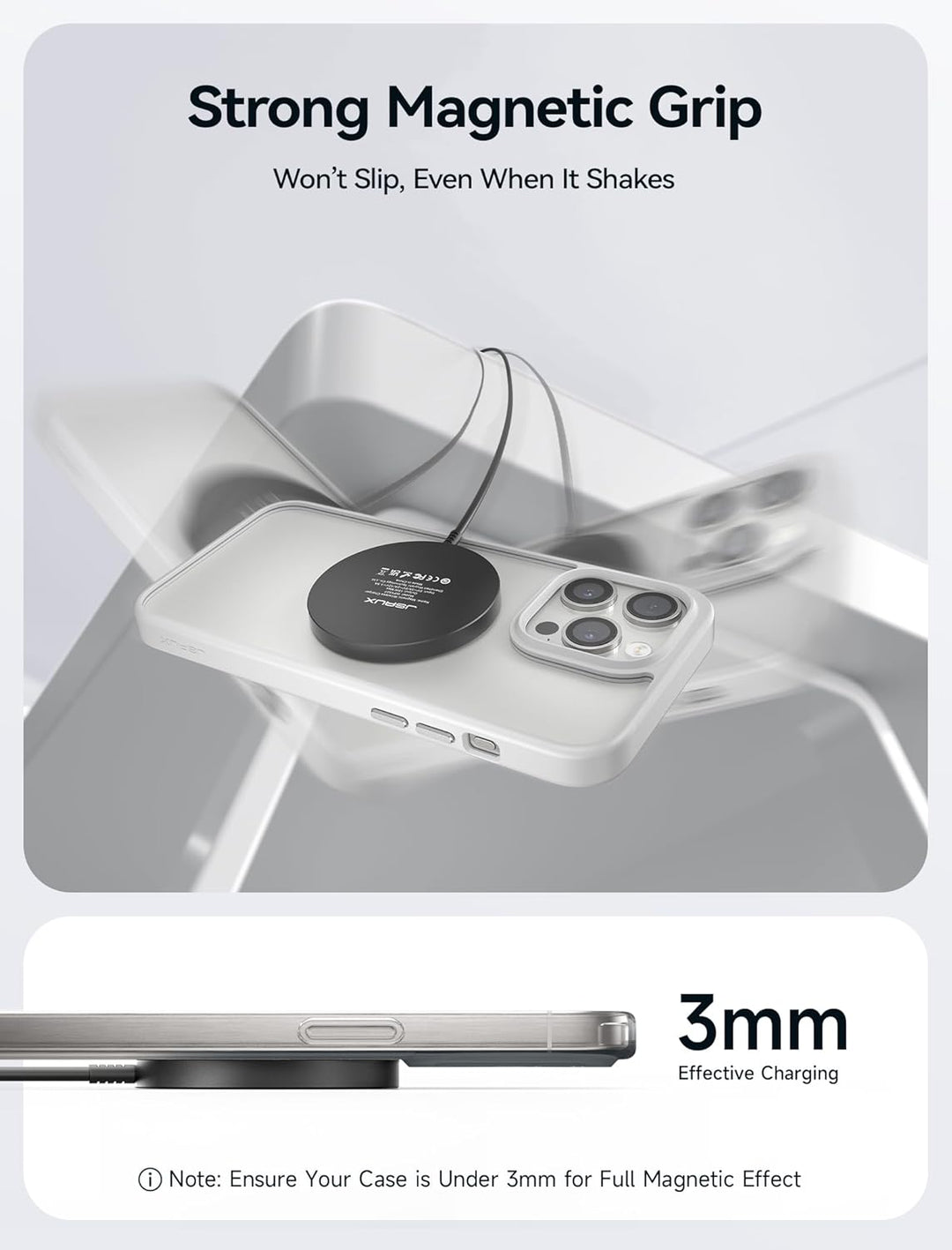 JSAUX 2-Pack Mag-Safe Ladegerät Magnetisches Kabelloses Wireless Charger Pad Induktive Kompatibel mi