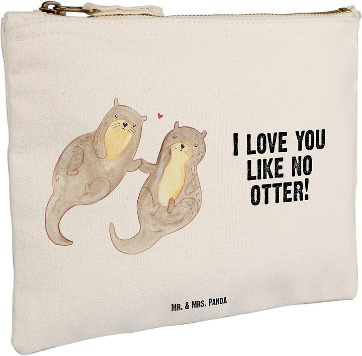 Mr. & Mrs. Panda Etui Otter Hände halten Grösse M - Geschenk, Federmappe, Paar, Liebe, Kulturbeutel,
