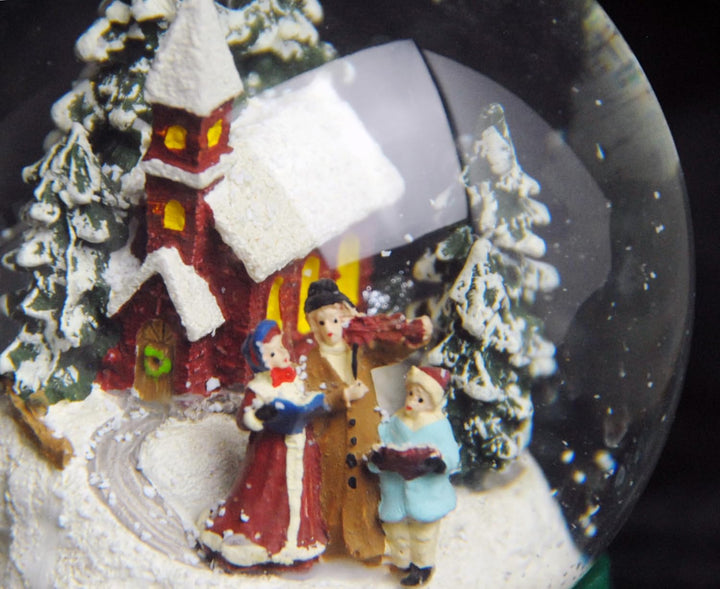 Schneekugel Weihnachtsspaziergang * auf Sockel nostalgische Winterlandschaft Häuser Weihnachten Wint