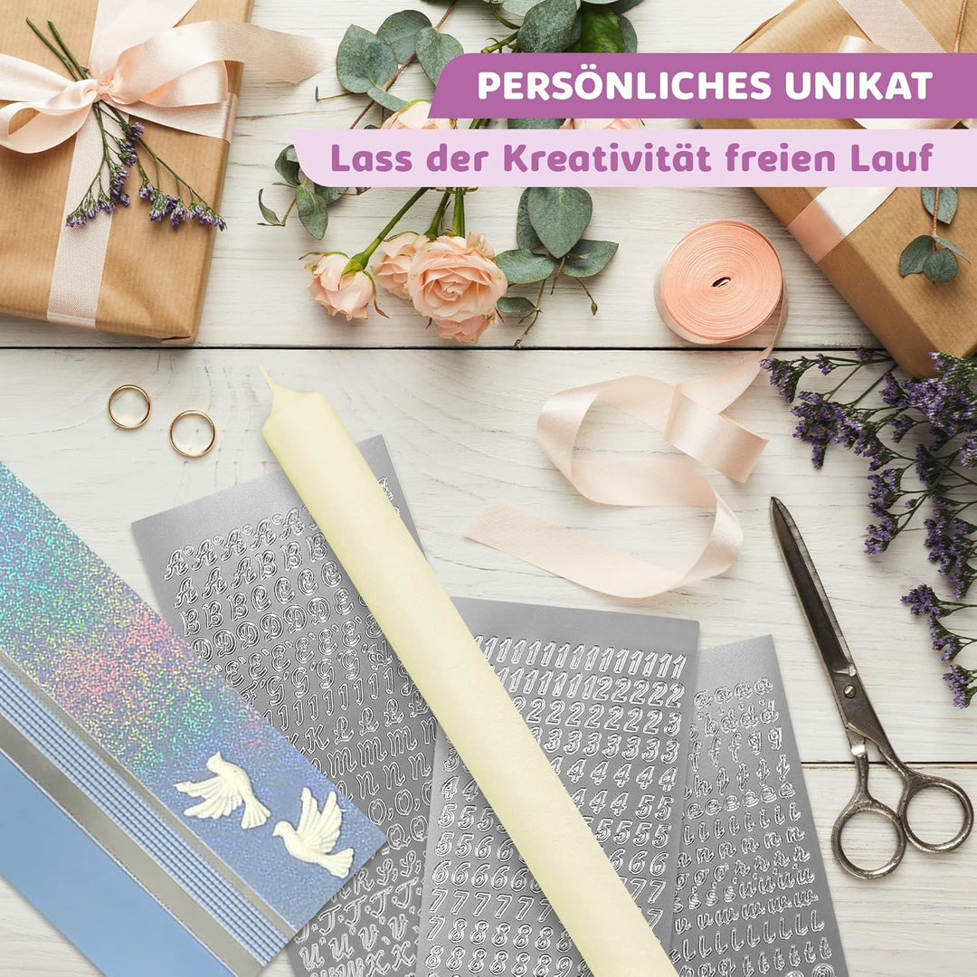 WikaKerzen Kerzen-Rohling Set für Taufe, Hochzeit oder Kommunion selbst gestalten inkl. Buchstaben z