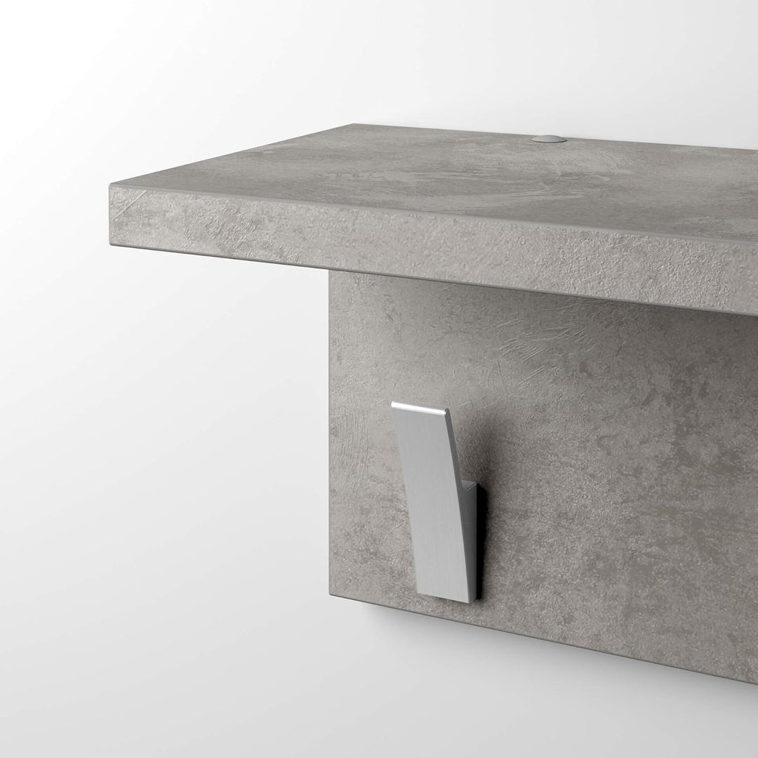 MOBILI FIVER, Rachele, Wandgarderobe 40 cm, grauer Beton, Made In Italy 40 cm Grauer Beton, 40 cm Gr
