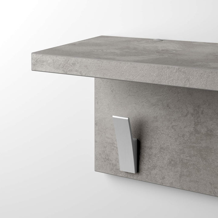 MOBILI FIVER, Rachele, Wandgarderobe 40 cm, grauer Beton, Made In Italy 40 cm Grauer Beton, 40 cm Gr