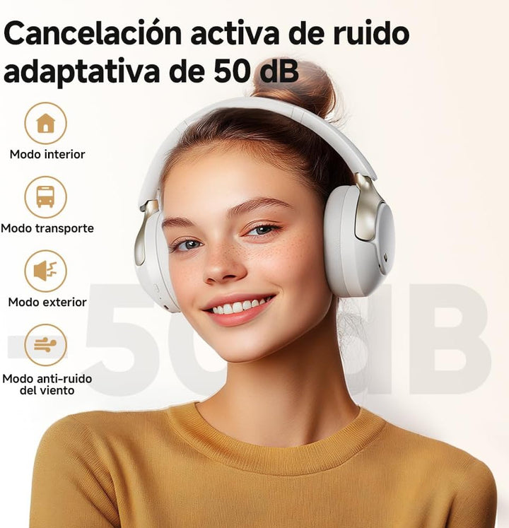 QCY H3 PRO Over Ear kopfhörer Bluetooth,50db Adaptives aktives Noise Cancelling mit Mehreren Modi,Hi