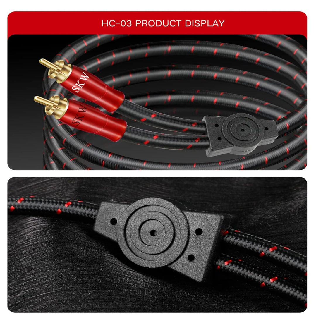 SKW 3,5mm Klinke auf 2 x Cinch Y Splitter Chinch Kabel, OFC Kupfer - Dual geschirmt Cinch auf Klinke