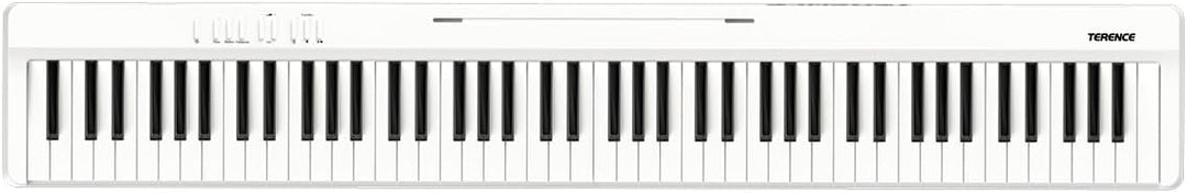 TERENCE E Piano 88 Tasten Weiss, Keyboard Piano mit Halbgewichtet, Faltbares Klavier mit Aufnahme un