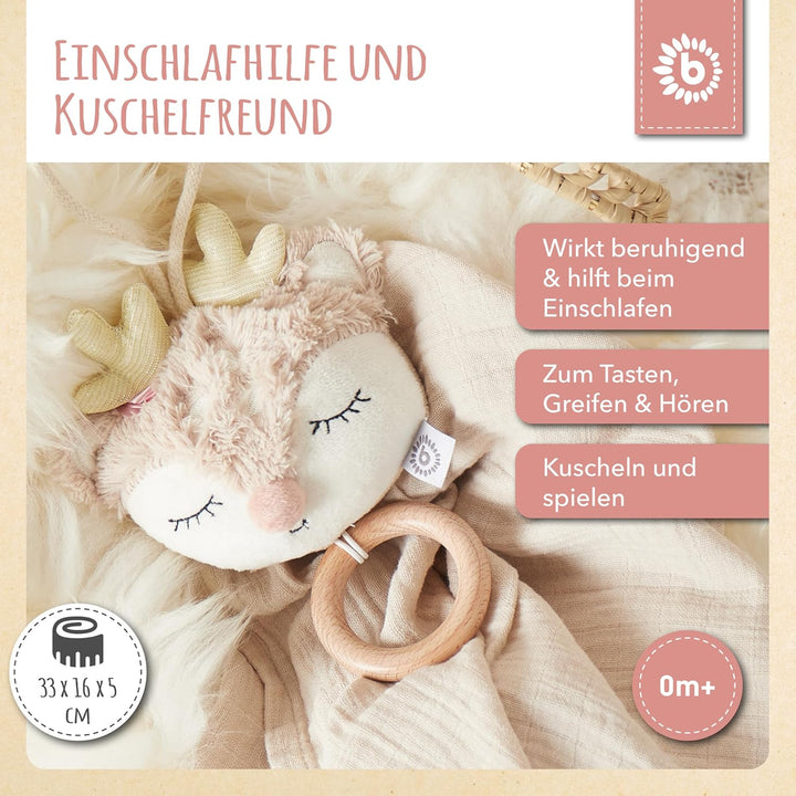 Bieco Musikspieluhr Reh | ca. 30 cm | Baby Spieluhr | Einschlafhilfe Babys | Baby Musik | Spieluhr B