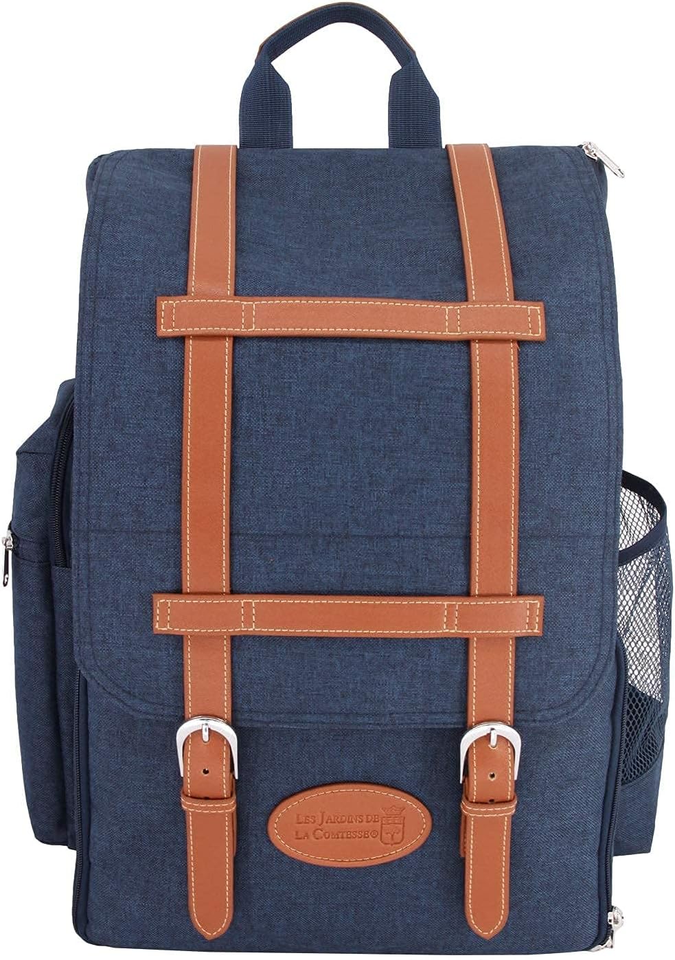Les Jardins de la Comtesse Picknick-Rucksack, für 4 Personen, Blau, komplett mit Thermofach, robust