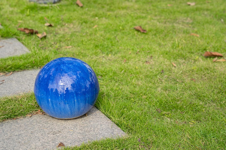 Dekokugel Gartenkugel glasiert -Blau, Grün, Anthrazit, Türkis, Aqua- sehr hochwertig frostfest und w