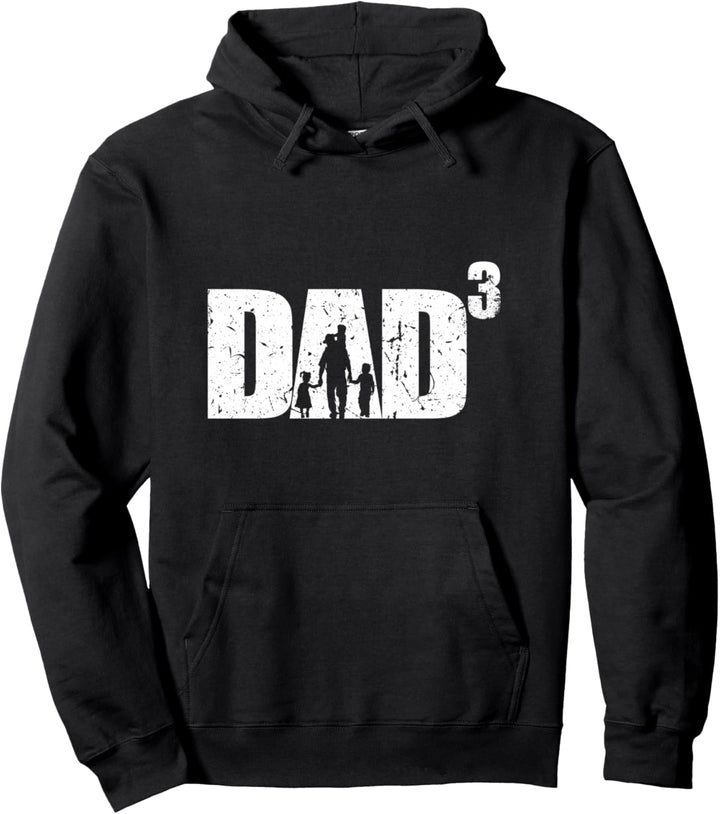 Dad hoch 3 stolzer Vater mit 3 Kinder dreifacher Papa Pullover Hoodie