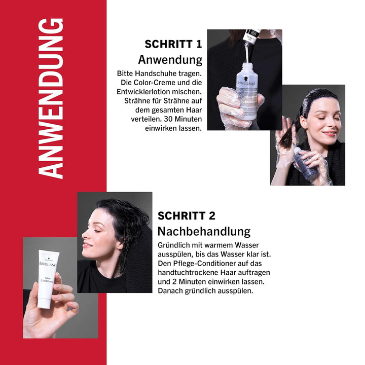 Brillance Intensiv-Color-Creme Haarfarbe 924 Schokobraun Stufe 3, 3er Pack(3 x 160 ml), 924 Schokobr