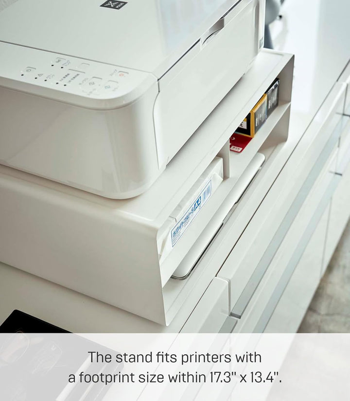 YAMAZAKI Tower Druckerstation, Legierter Stahl, Weiss, One Size