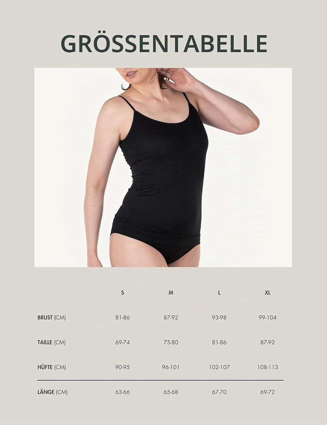 3er-Pack Unterhemden Damen, Spaghettiträger Top Damen, Premium Bambus Unterhemd Damen, Luftiges und