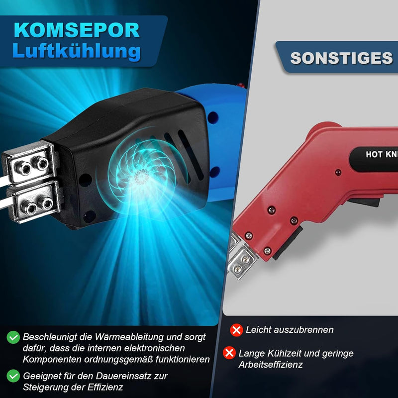 Komsepor 200W Styroporschneider Elektrische Heissmesser Schaumschneider mit 4 Nichrom Klingen 0-600℃