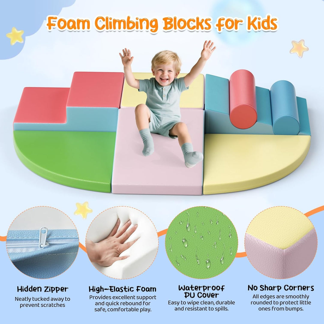 Brolteja Baby-Schaumstoffbausteine, Softplay-Set für Kleinkinder von 1–3 Jahren, Baby-Kletterturm mi