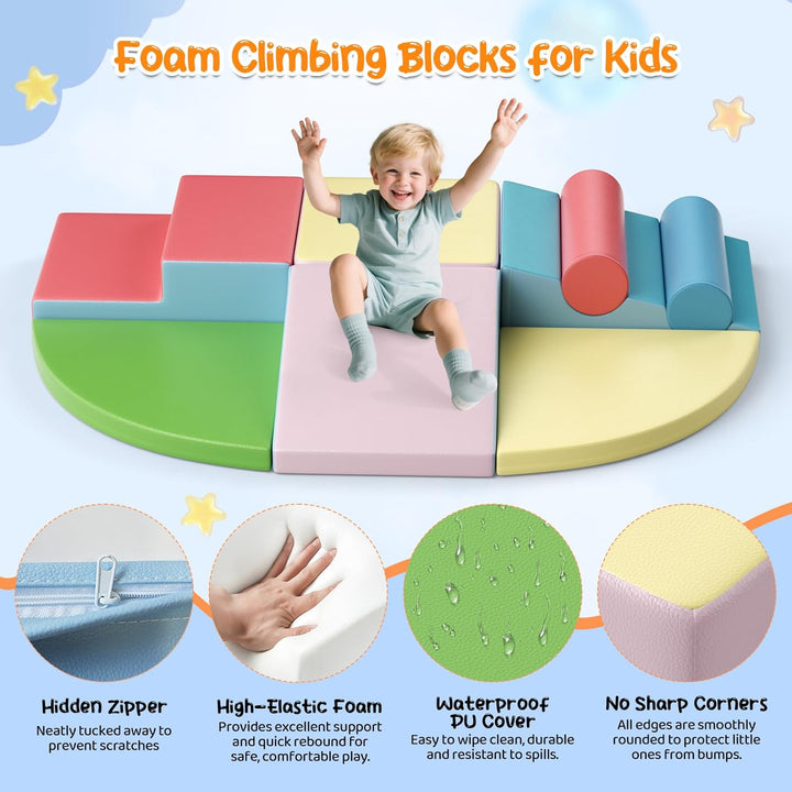 Brolteja Baby-Schaumstoffbausteine, Softplay-Set für Kleinkinder von 1–3 Jahren, Baby-Kletterturm mi