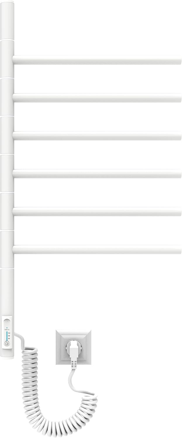 ELNA® Badheizkörper Elektrisch Weiss 79x40 cm, 78W - Elektrischer Handtuchheizkörper aus Edelstahl 3