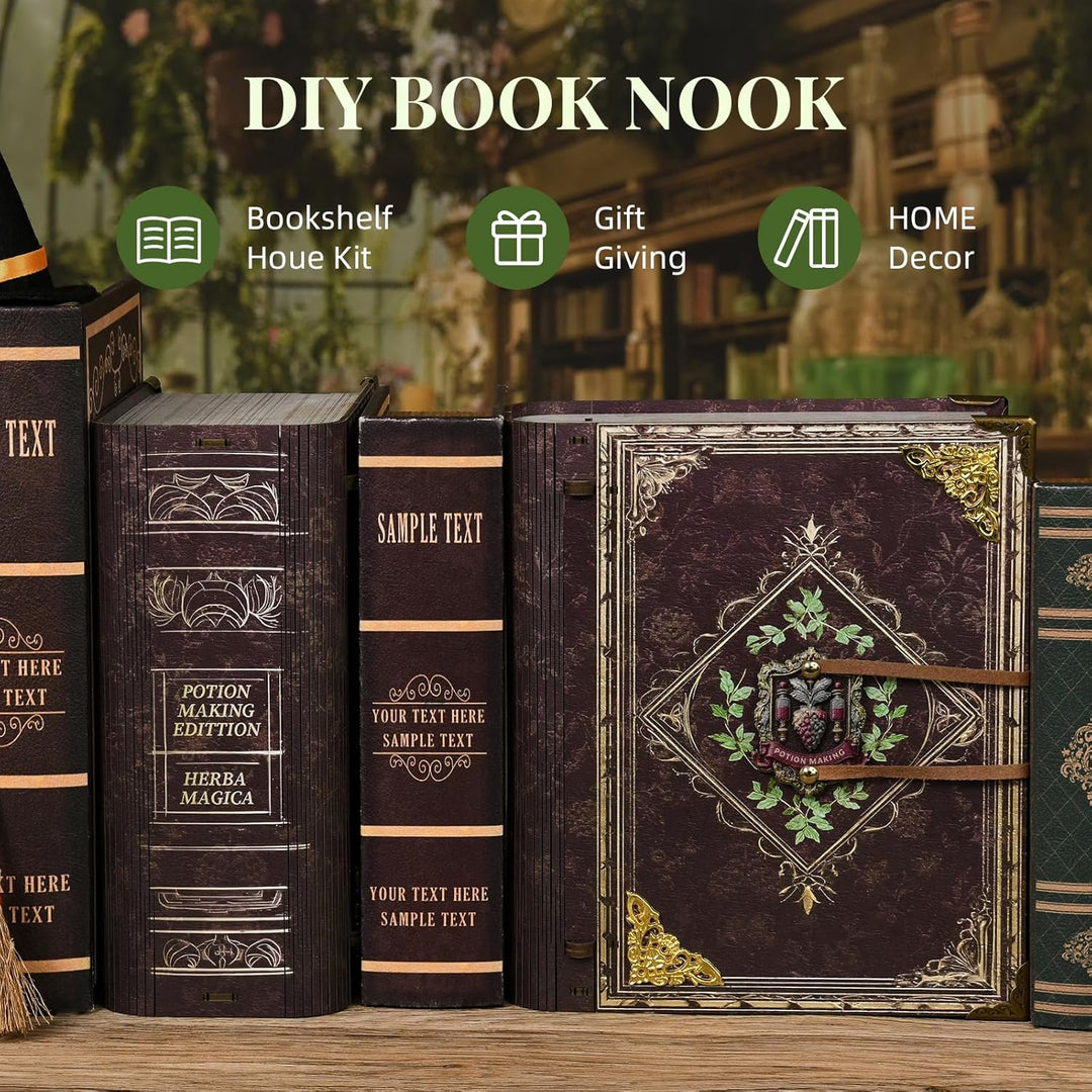 MiniCity DIY Book Nook Kit, Miniatur Puppenhäuser Haus Kit, Bookshelf Decor, Bücherecke, Booknook Hä