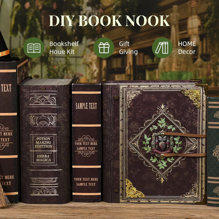 MiniCity DIY Book Nook Kit, Miniatur Puppenhäuser Haus Kit, Bookshelf Decor, Bücherecke, Booknook Hä