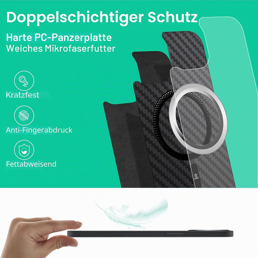 ONES Magnetisch für iPhone 15 Plus Ultradünne Hülle, Kompatibel mit MagSafe, Fallschutz in Militärqu