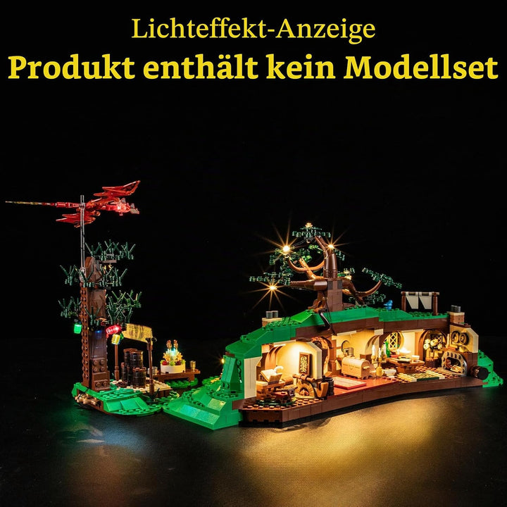 GEAMENT LED Licht-Set Kompatibel mit Lego Der Herr der Ringe: Das Auenland (The Shire) Icons 10354 B