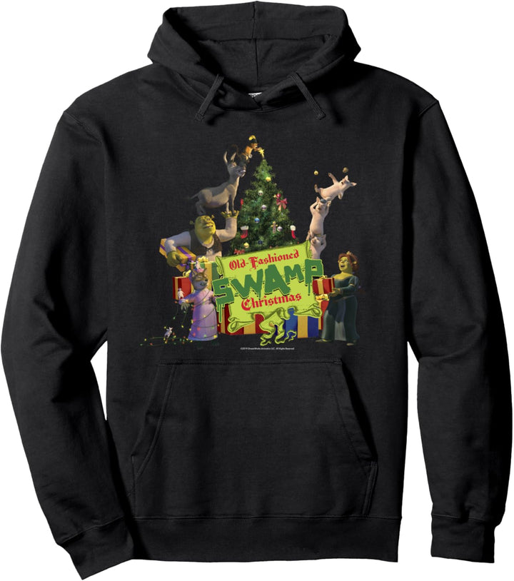 Shrek Group Shot Old-Fashioned Swap Christmas Text Poster Pullover Hoodie