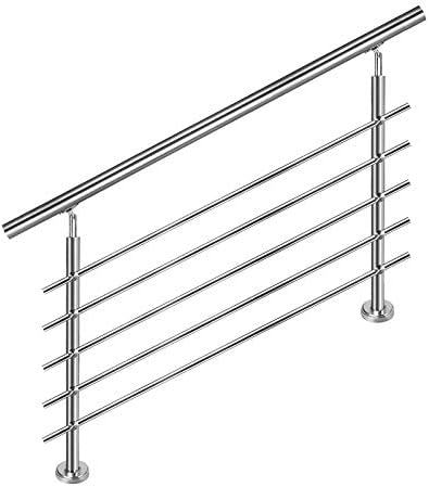 Aufun Edelstahl Handlauf 80cm Treppengeländer Innen und Aussen mit 2 Pfosten für Treppen, Brüstung,