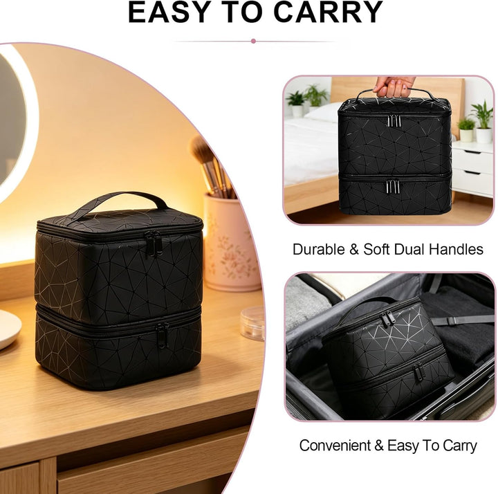 Nagellack Organizer, Nagellack Aufbewahrung für 30 Nagellackflaschen und 1 LED-Nagellampe, doppelte