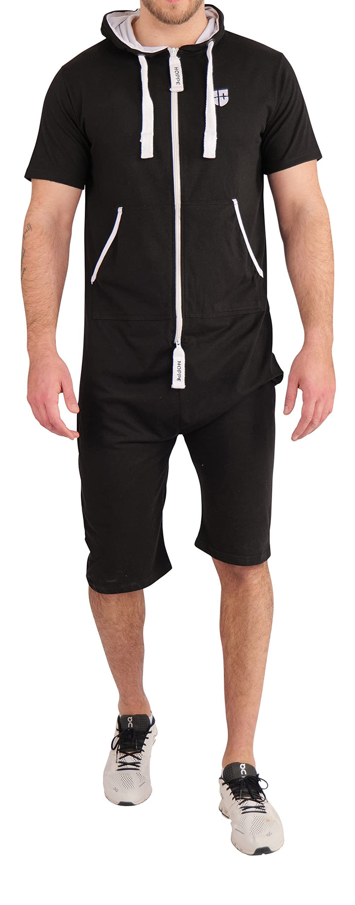 Gennadi Hoppe Herren Sommer Jumpsuit kurz S schwarz (black), S schwarz (black)