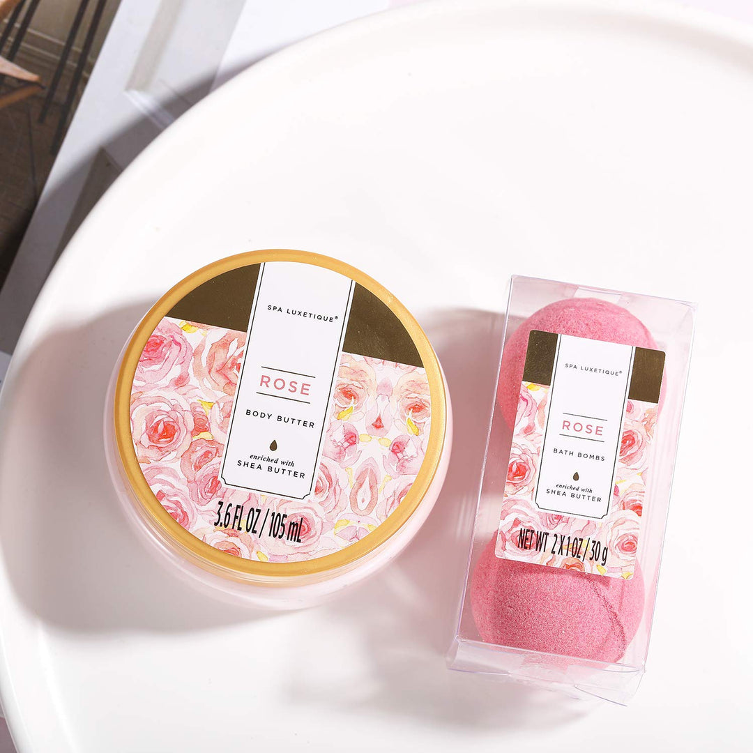 SPA LUXETIQUE Wellness Set für Frauen - 8tlg Rosenduft Bade Geschenkset für Frauen, Geburtstagsgesch