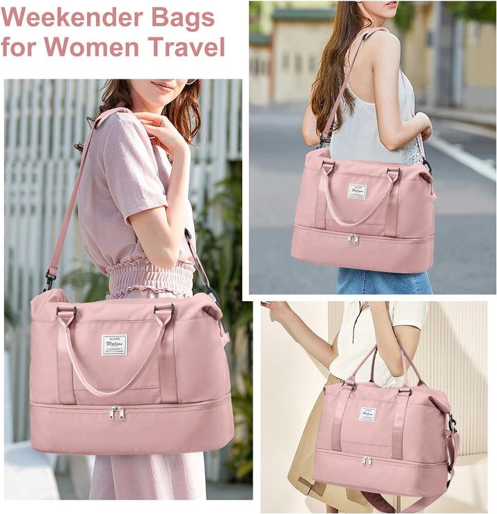 Reisetasche Damen Handgepäck Tasche Sporttasche Weekender Bag Schwimmtasche Wasserdicht Travel Bag D