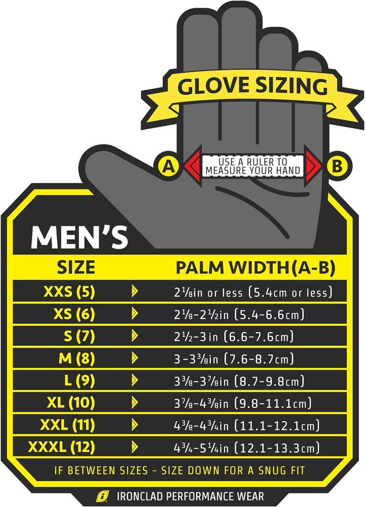 Ironclad GUG-03-M General Utility Handschuhe, Schwarz, Grösse M M (3er Pack), M (3er Pack)