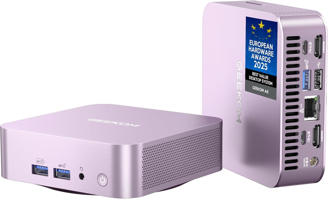 GEEKOM Mini PC A6 Aurora Edition mit AMD Ryzen 7 6800 | Der weltweit einzige europäische Hardware-Aw