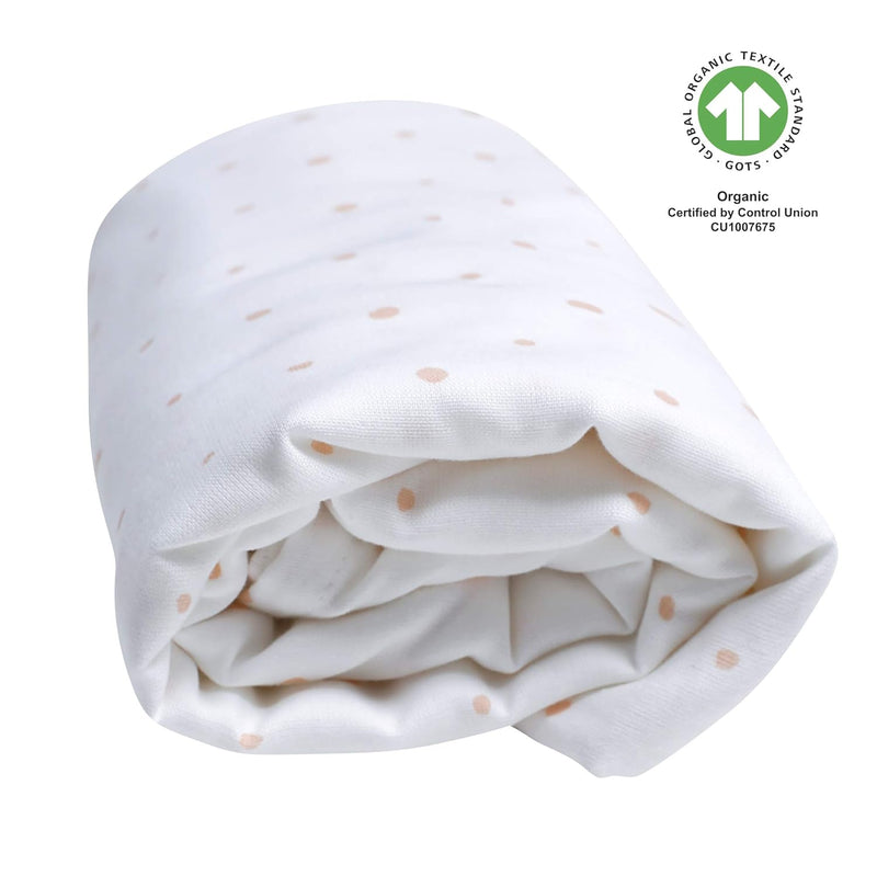 Motherhood Einschlagtuch XXL GOTS zertifiziert aus 100% Bio-Baumwolle, 130 x 130 cm, Kleckse apricot