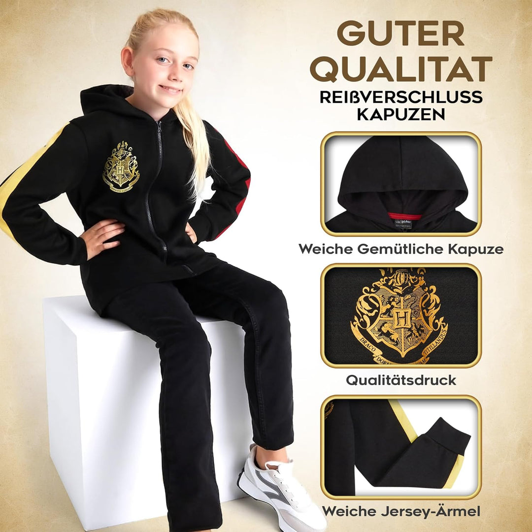 Harry Potter Mädchen Kapuzenpullover, Weicher und Bequemer Hogwarts Zip-Hoodie - Geschenke für Mädch