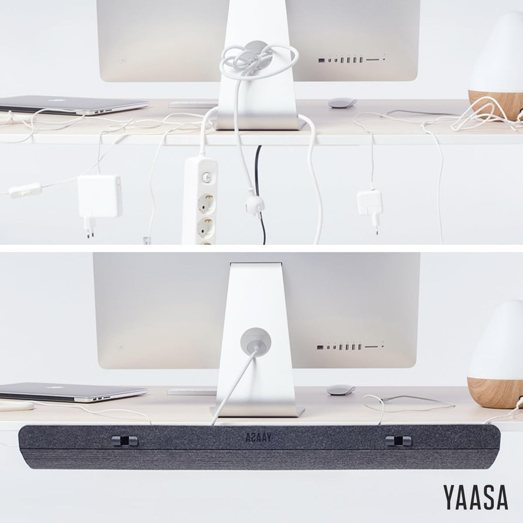 Yaasa Cable Management S/M Kabelkanal Schreibtisch, Volumen und Montageposition anpassbar, Kablemana