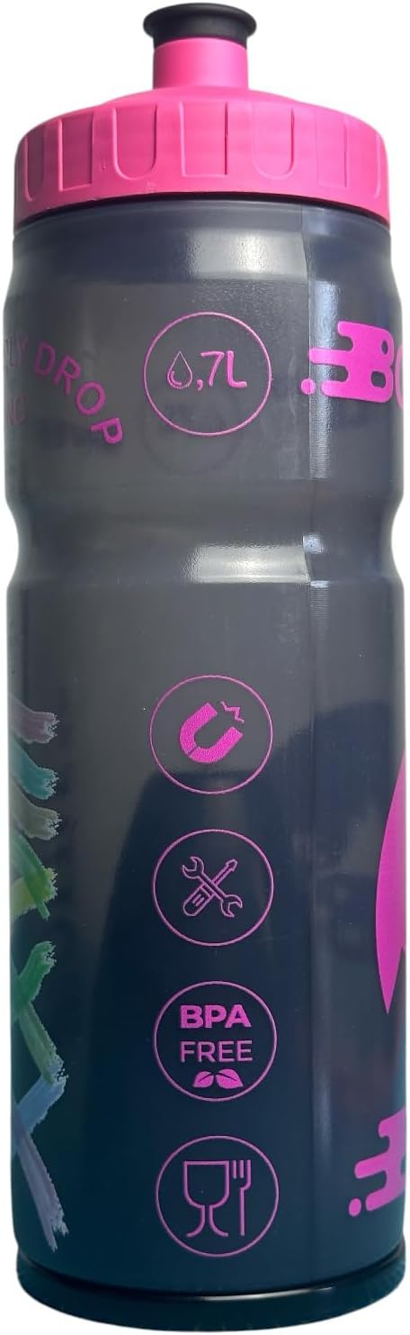 0,7L Fahrradflasche mit integrierter Werkzeugbox Magenta Made in DE Magenta 700 ml, Magenta 700 ml