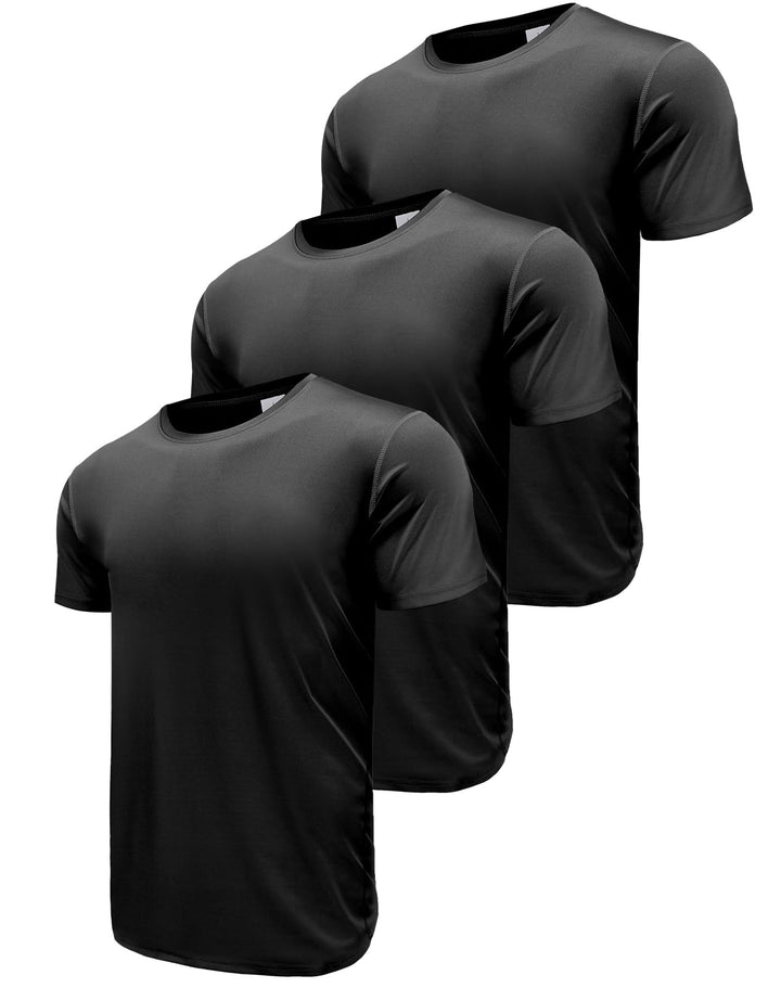 Boyzn 3er Pack Sport Tshirts Herren Kurzarm T-Shirts Funktionsshirt Laufshirt Schnelltrocknend Atmun